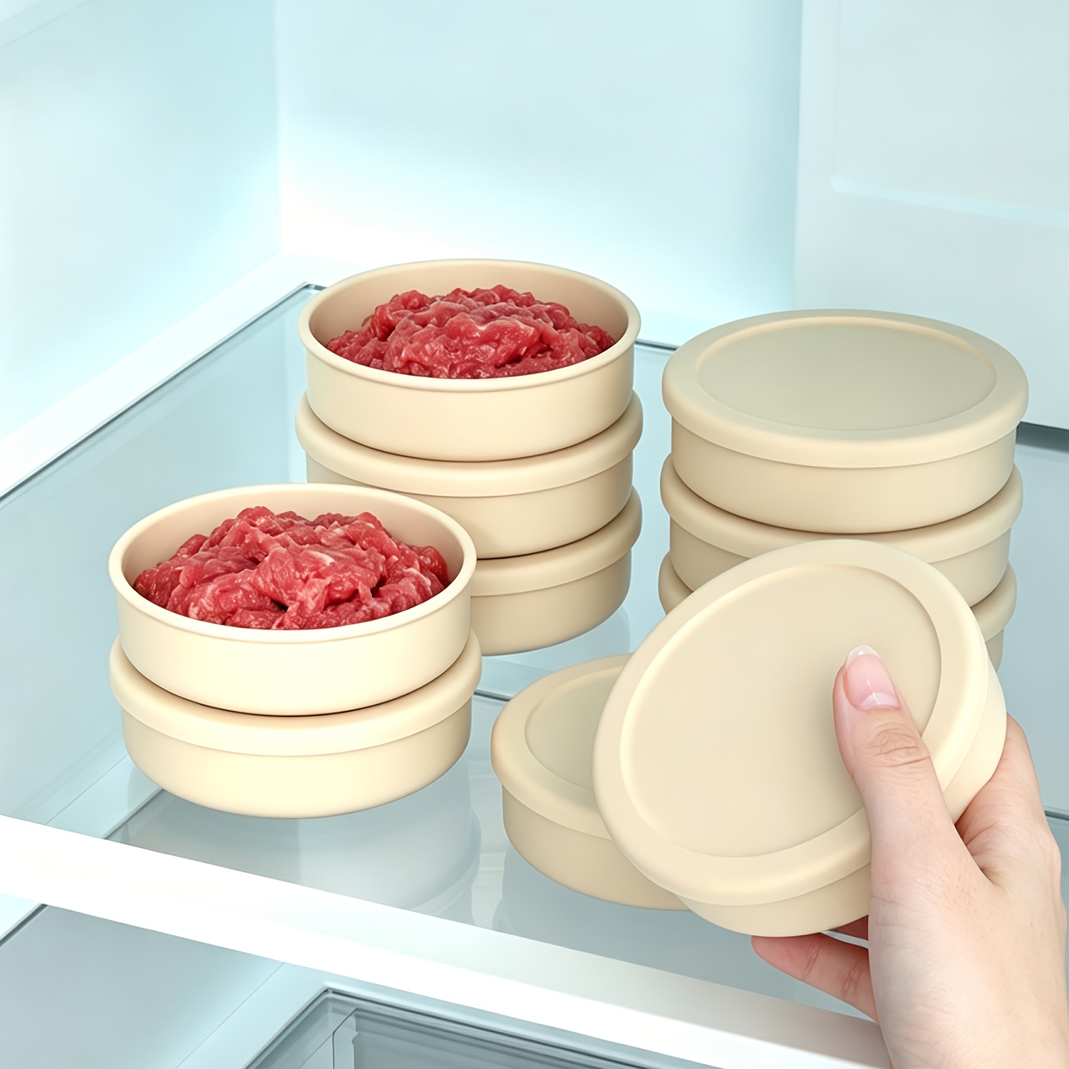 Silicone Food Storage Containers, Fresh-Keeping Boxes, Bento Boxes, Leak-Proof And Reusable, Suitable for Fruits, Meat, And Vegetables, Easy to Clean, Stackable Kitchen Storage, Fridge And Freezer Friendly, Good for Leftover Storage, Dishwasher Safe