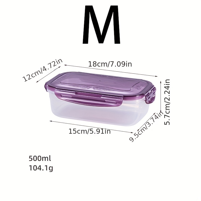 4pcs/1pc Square Multi-color Crisper With Buckle - Modern Style Sealed Crisper - Microwave Ovens And Refrigerators Safe - For Teenagers & Workers - Suitable for School, Canteen, Back School, Camping, Picnic & Beach - Home Kitchen Supplies - Image 3