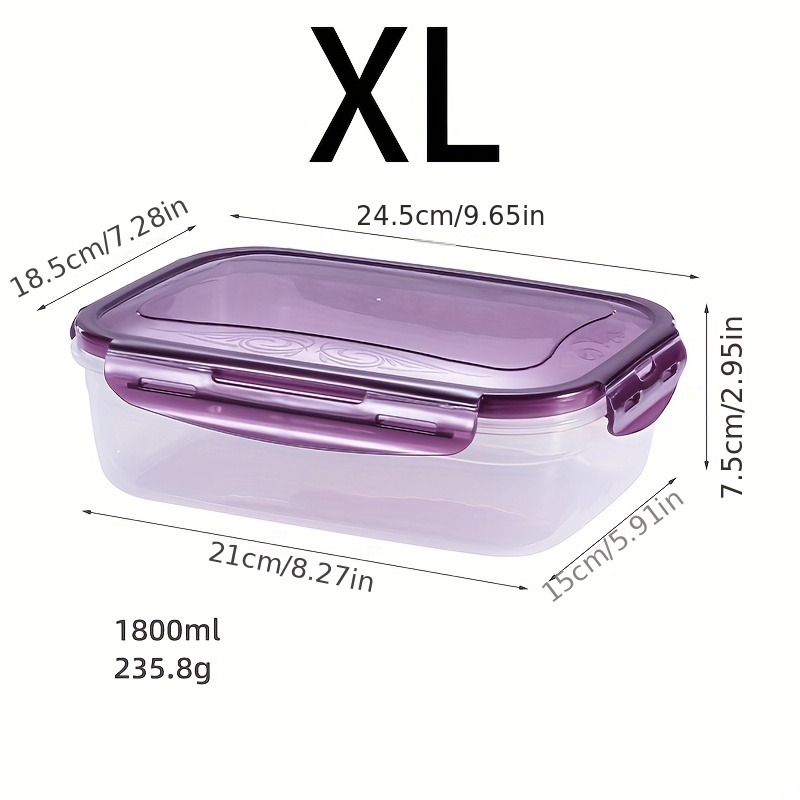 4pcs/1pc Square Multi-color Crisper With Buckle - Modern Style Sealed Crisper - Microwave Ovens And Refrigerators Safe - For Teenagers & Workers - Suitable for School, Canteen, Back School, Camping, Picnic & Beach - Home Kitchen Supplies - Image 5