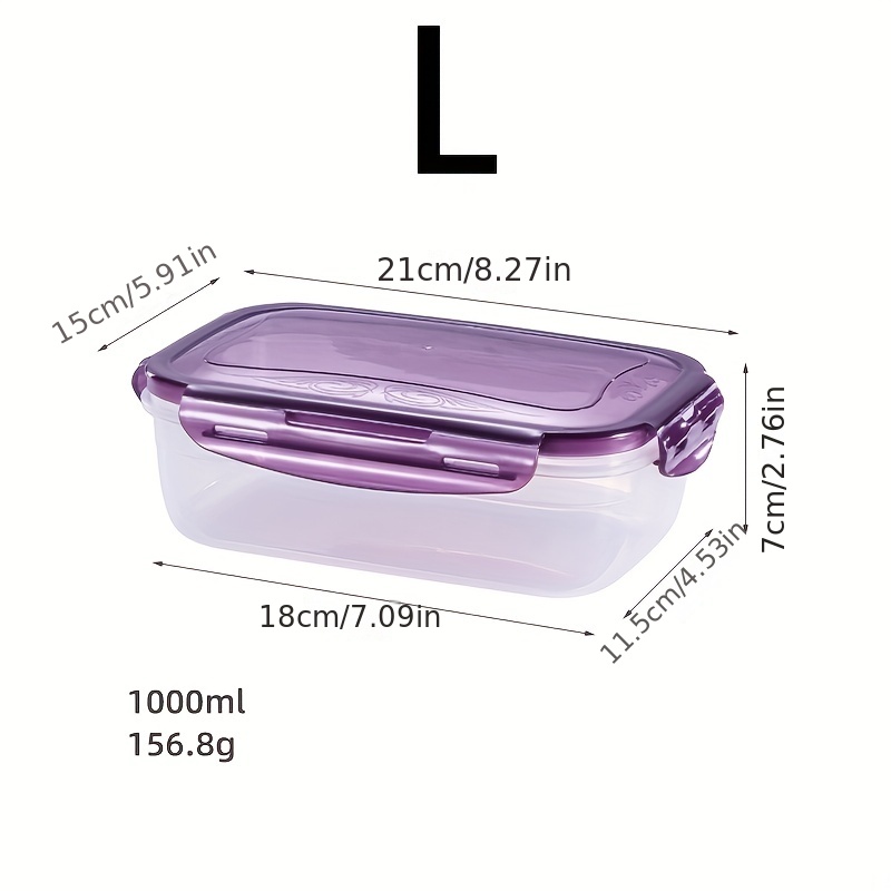 4pcs/1pc Square Multi-color Crisper With Buckle - Modern Style Sealed Crisper - Microwave Ovens And Refrigerators Safe - For Teenagers & Workers - Suitable for School, Canteen, Back School, Camping, Picnic & Beach - Home Kitchen Supplies - Image 4