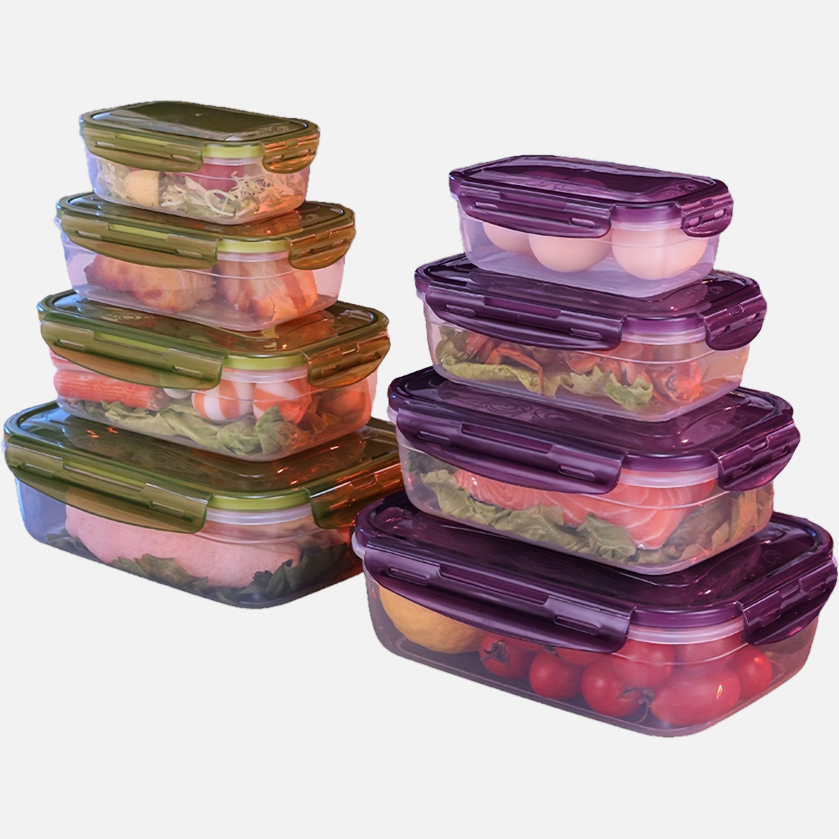 4pcs/1pc Square Multi-color Crisper With Buckle - Modern Style Sealed Crisper - Microwave Ovens And Refrigerators Safe - For Teenagers & Workers - Suitable for School, Canteen, Back School, Camping, Picnic & Beach - Home Kitchen Supplies