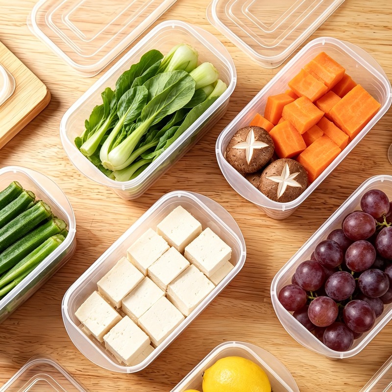 14pcs Set (7pcs Boxes And 7pcs Lids) Sealed Food Storage Containers 700Ml/23.67Oz Large Capacity Preservative Boxes Large Capacity Refrigerator Storage Boxes | Leak-Proof, Stackable