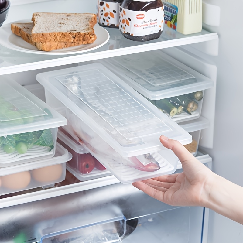 3 Sets Stackable Sealed Food Storage Containers with Lids (3pcs Containers And 3pcs Lids), with Removable Draining Tray - Refrigerator Safe, Essential Kitchen Organizer, Suitable for Fresh Seafood, Fruits, Vegetables, Meat, And Dry Goods