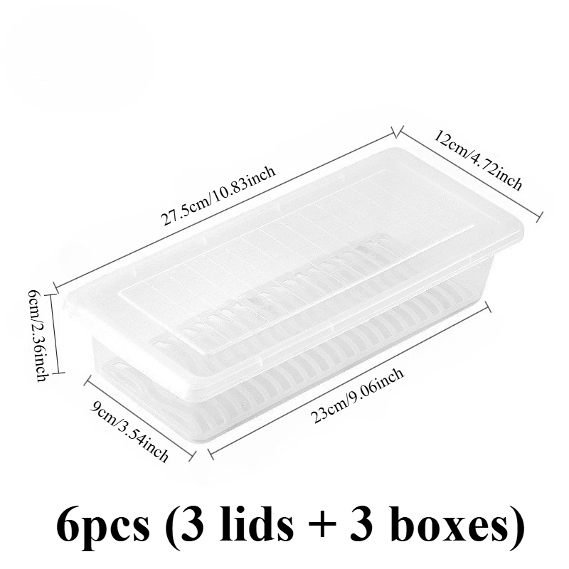 3 Sets Stackable Sealed Food Storage Containers with Lids (3pcs Containers And 3pcs Lids), with Removable Draining Tray - Refrigerator Safe, Essential Kitchen Organizer, Suitable for Fresh Seafood, Fruits, Vegetables, Meat, And Dry Goods - Image 8