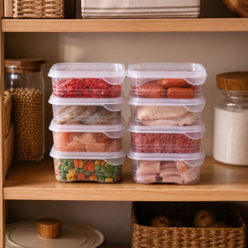 20pcs (10 Containers And 10 Lids) Refrigerator Storage Containers – Stackable And Leakproof, Keep Fruits, Vegetables, Meat Fresh – Ideal for Meal Prep, Fridge Organization, And Everyday Kitchen Use – Sturdy Clear Design with Secure Lids - Image 6