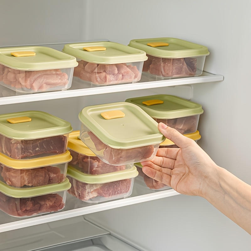 Suitable for Freezing & Reheating PP Flip-Top Lid Containers - Food Storage Boxes with Flip Cover, Square PP Plastic Containers Suitable for Refrigerator, Microwaveable for Meat, Fruits, Vegetables, Salad
