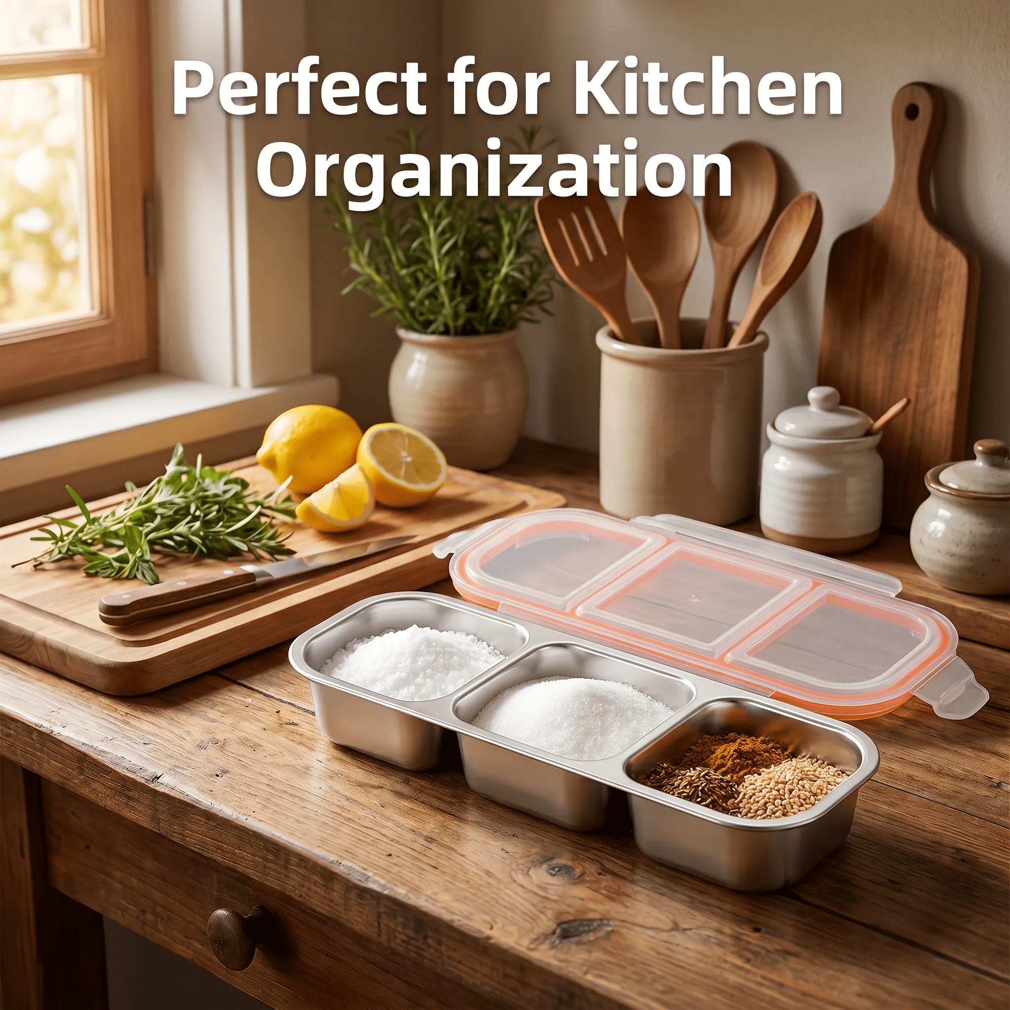 2/3/4 Compartment Stainless Steel Snack Container Divided Food Storage Box with Lid Fridge Storage Container for School/Office/Travel Reusable Meal Prep Lunch Box Portion Control Food Storage Container for Camping Travel Back to School Halloween - Image 6