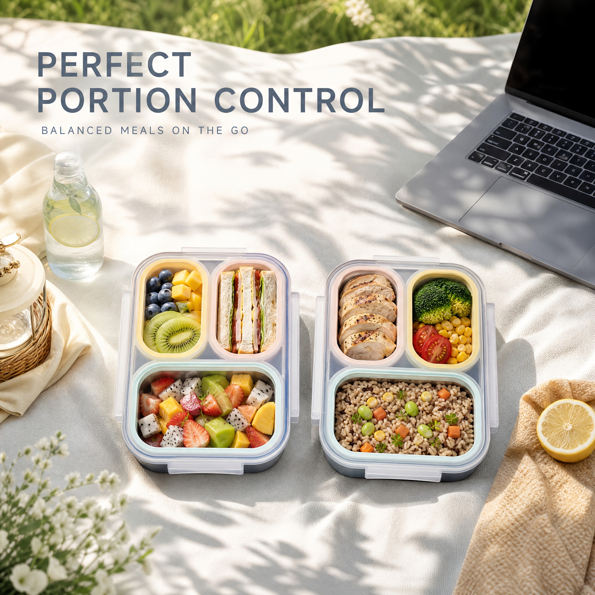 25.36oz/304 Stainless Steel Insulated Lunch Box/3-Compartment Bento Box/Leak-Proof Sealed Lunch Container/Freezer-Safe Reusable Food Storage/Multi-Compartment Snack Organizer/Suitable for Home, Office, School, Outdoor