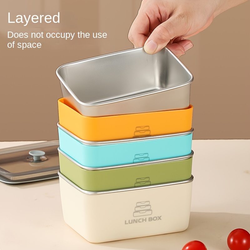 2Cps Student Lunch Box, Adult Lunch Box, 33.81 Ounces Adult Lunch Container, Leak-Proof Lunch Box with Utensils, Microwaveable, Office Worker Lunch Box, Essential for Returning to School