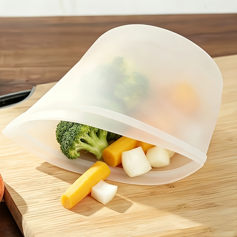 Reusable Silicone Storage Bags, Sealable Refrigerator Organizer Pouches, Multi-Size Kitchen Storage Bags for Fruits, Vegetables & Food