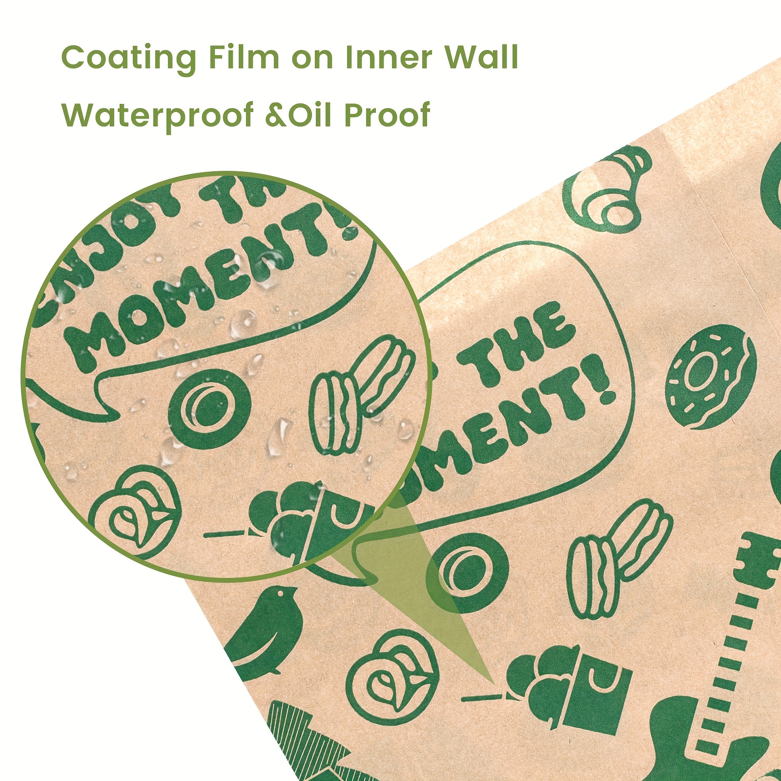 100pcs Oil-Proof Packaging Picnic-Themed Disposable Kraft Paper Sandwich Bags, Hamburgers, Sandwiches, Cheese, Picnics, Parties, Baking, Cooking, Frying UsePackaging Paper, Camping, Hiking, Picnics & Outdoor Grilling, Mother's Day Gifts Supplies - Image 8