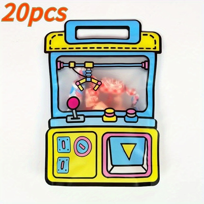20pcs Retro Arcade Game - Transparent Zipper Bags with Handles, Reusable Candy, Party Favors, Goodie Bags - Vintage Gaming Decorations (20 Count), Gaming Gifts, Gift Packaging, Cartoon Style Graphics, Playful Design, Durable Plastic, Event Giveaways, Fun - Image 7