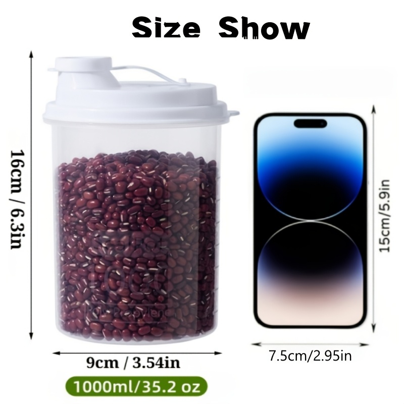 4pcs Multi-Functional Airtight Grain Storage Containers, Transparent with Measurement Markings - Food Storage and Fresh-Keeping Containers, Rice and Grain Containers, Airtight Seed and Cereal Jars, Reusable Spice Jars for Kitchen Use, for Beans - Image 8