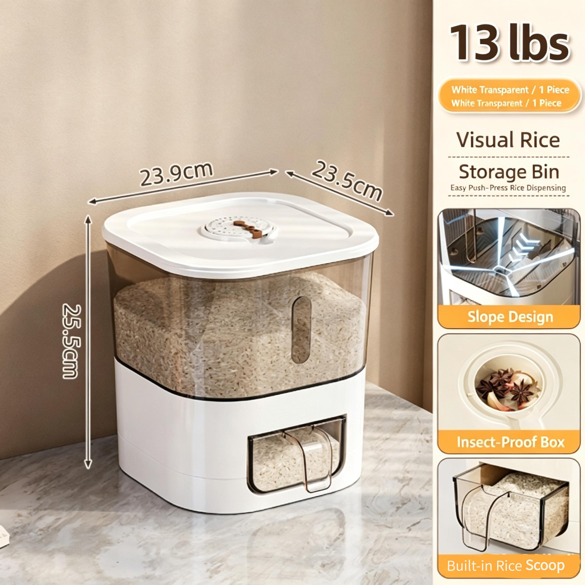 Thickened Food-Grade PET Airtight Grain Storage Containers Suitable for, Pasta, Cereal & Dry Food - Transparent Square Canisters with Flip-Top Lid, Built-In Date Tracker Label, Odorless Bugproof Fresh-Keeping Jars, Stackable for Pantry Organization - Image 3