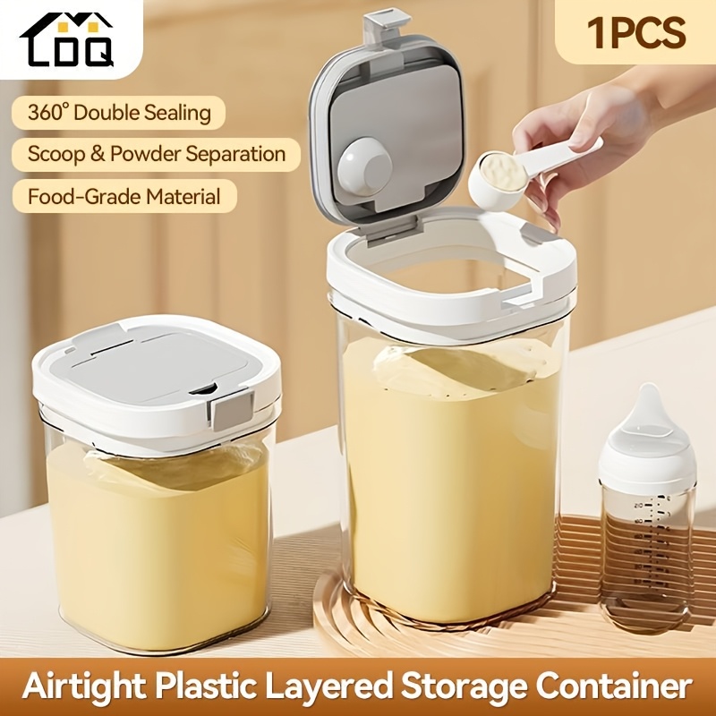 LDQ Airtight Coffee Storage Container - 1pc, Golden Plastic, 360° Seal Ring, Strong Locking, Reusable, Hand Wash solely, for Coffee Beans, Flour & More, Ideal for Christmas, Halloween, Thanksgiving Parties