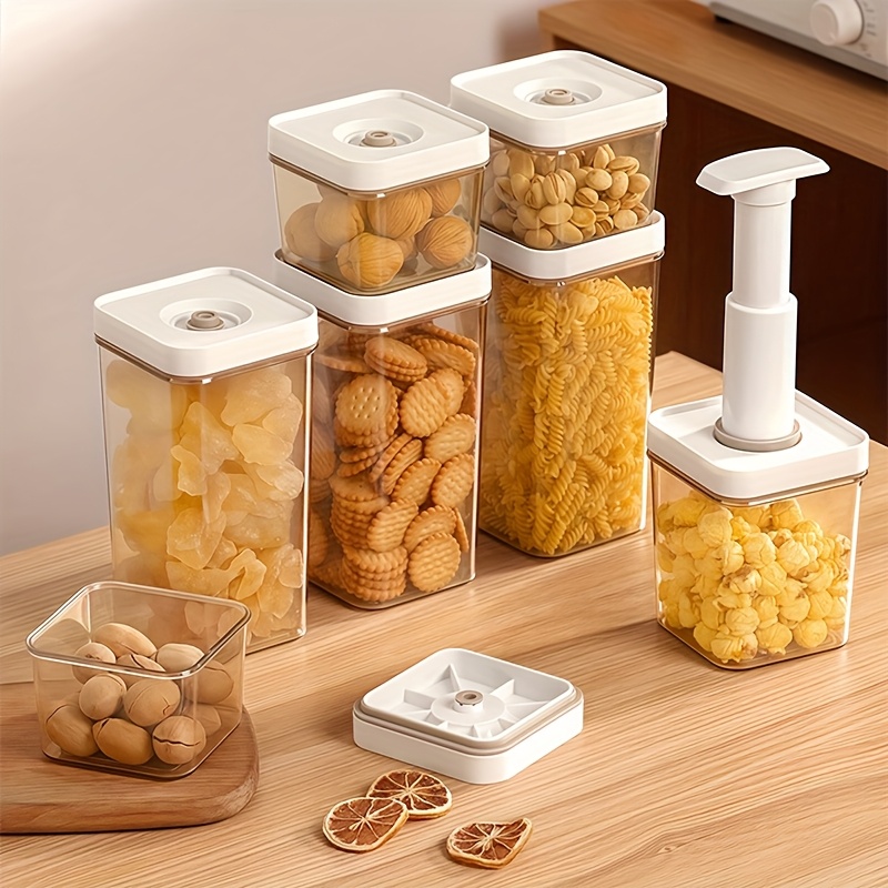 4pcs Modern Vacuum-Sealed Food Storage Box Set, Home Refrigerator Storage Container, Suitable for Food And Grains, Refrigerator Organizer And Storage, Refrigerator Replacement Storage Box, Refrigerator Organizer