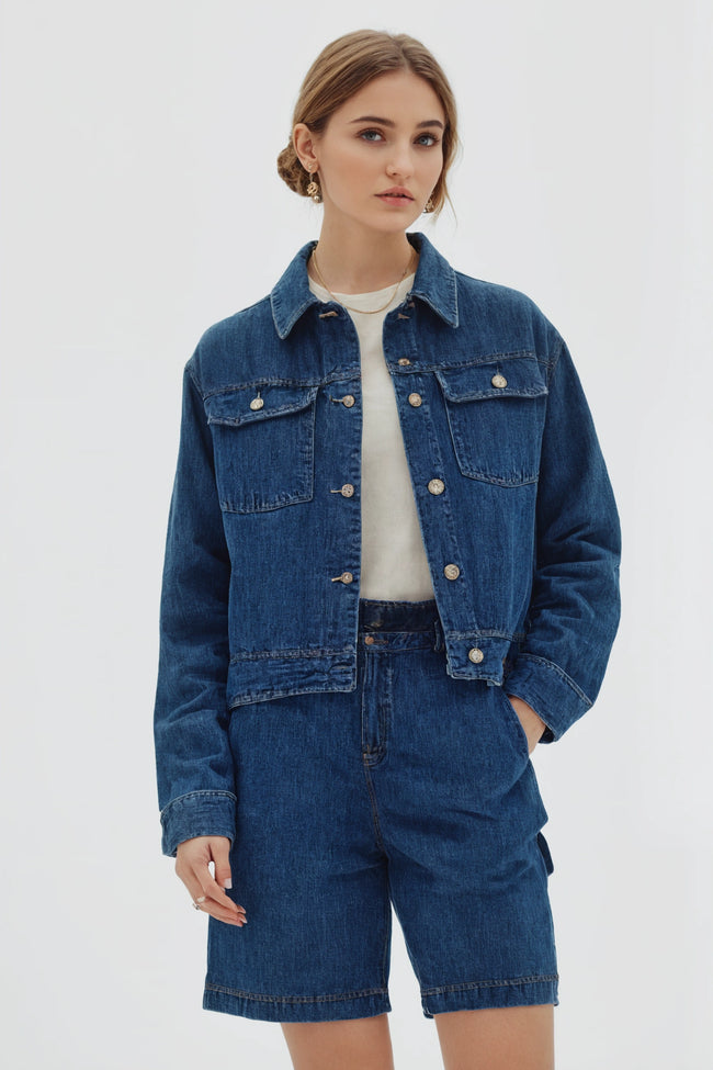 A relaxed denim outfit